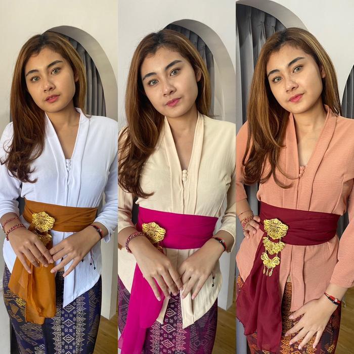 Set kebaya bali jadi airflow kartini hijab tangan panjang (kebaya kerja tidak nerawang) atasan baju