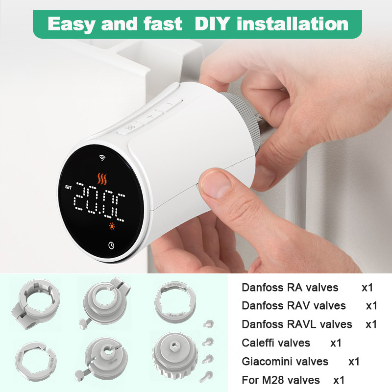 Tuya Zigbee 3.0 Thermostat Valve Smart Radiator Valve Connected Thermostatic Valve Temperature