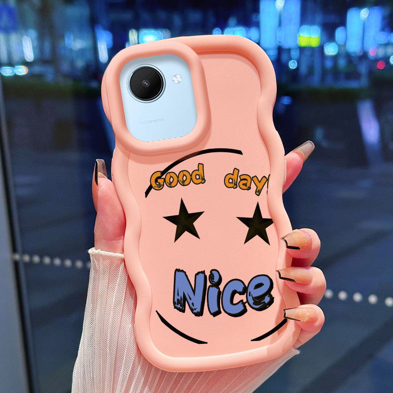 Casing Hp Untuk Realme C30 C30s Narzo 50i Prime Case Emoji mata berbinar Cesing Polos Kasing Macaron