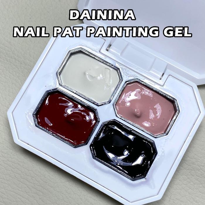 DAININA Pat Painting Gel 4 Color Classic Kutek Gel. FREE Spon + Random Hollow Stiker