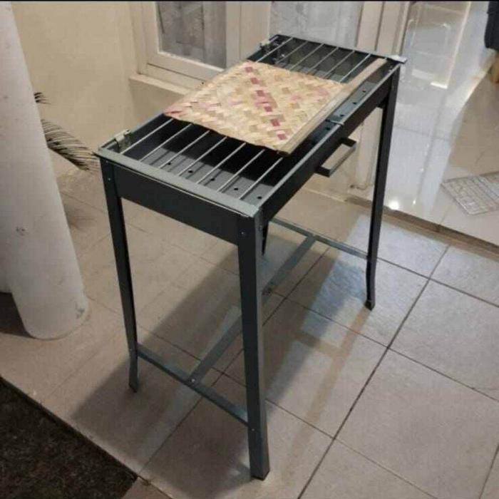 Sale Panggangan Sate Arang Kaki Tinggi Galvanis Stainless Alat Panggang Bakaran Ayam Ikan