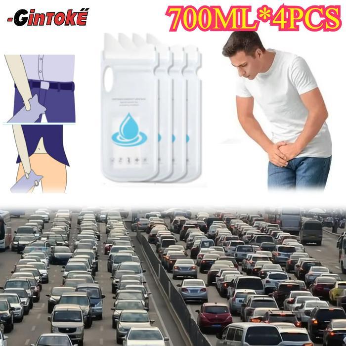 700ml*4pcs/Set Kantong Urine Gel / Emergency Urine Bag/ Kantong Kencing Sekali Pakai Pria