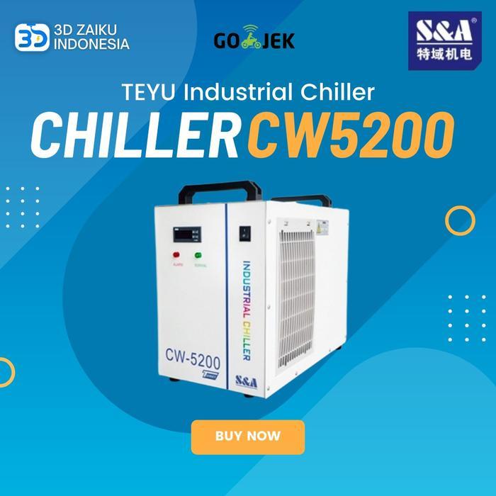 Original TEYU Industrial Chiller CW5200 TH Merek S&A Mesin Laser CO2