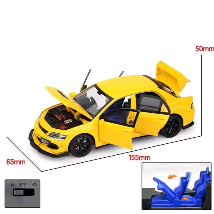 Diecast Miniatur Mobil 1:32 Mitsubishi Lancer Evo 9 Jdm Racing Car Diecast Model Miniatur Suara