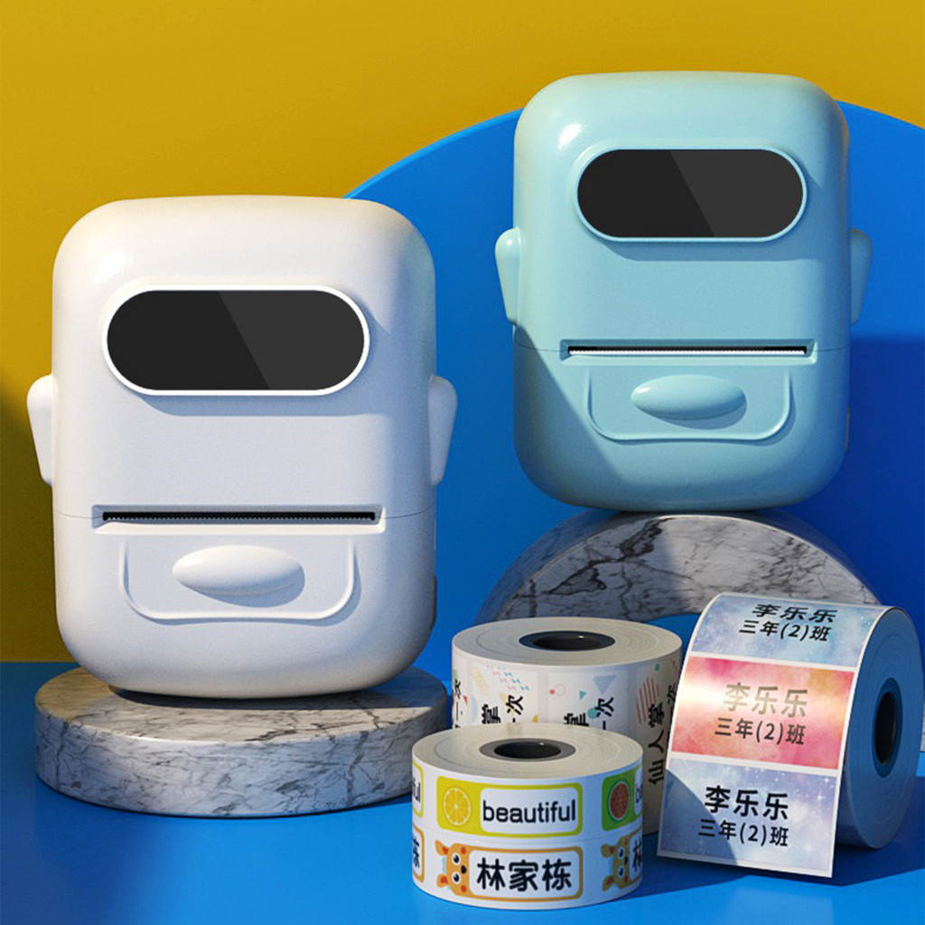 Mini Label Printer Bluetooth Sticker Printer with Tape Portable Thermal Label Printer Mini