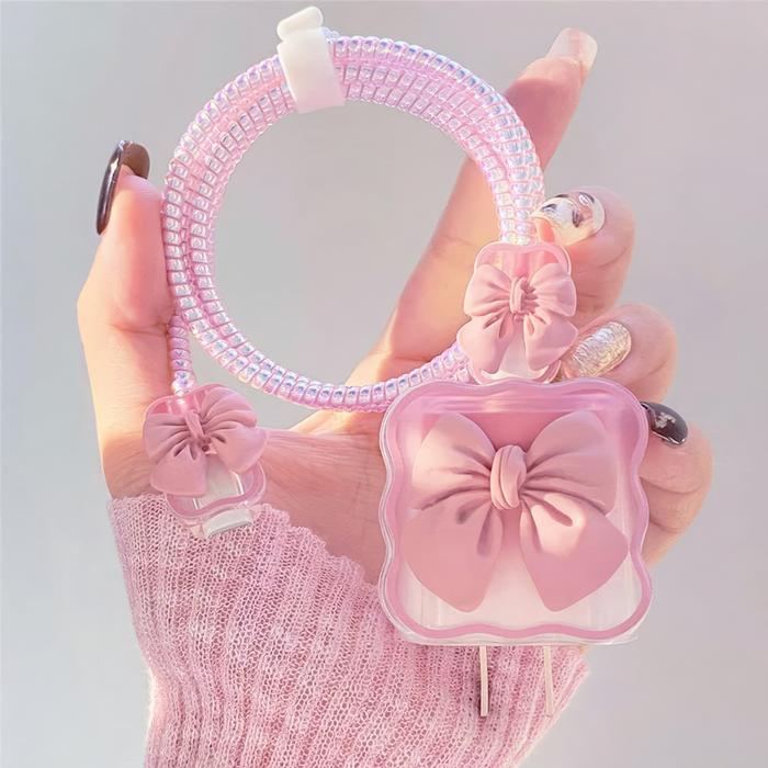 Bow Pelindung Kabel Charger iphone full set 5 in 1 Case Charger iPhone 18/20W Kabel Charger Spiral