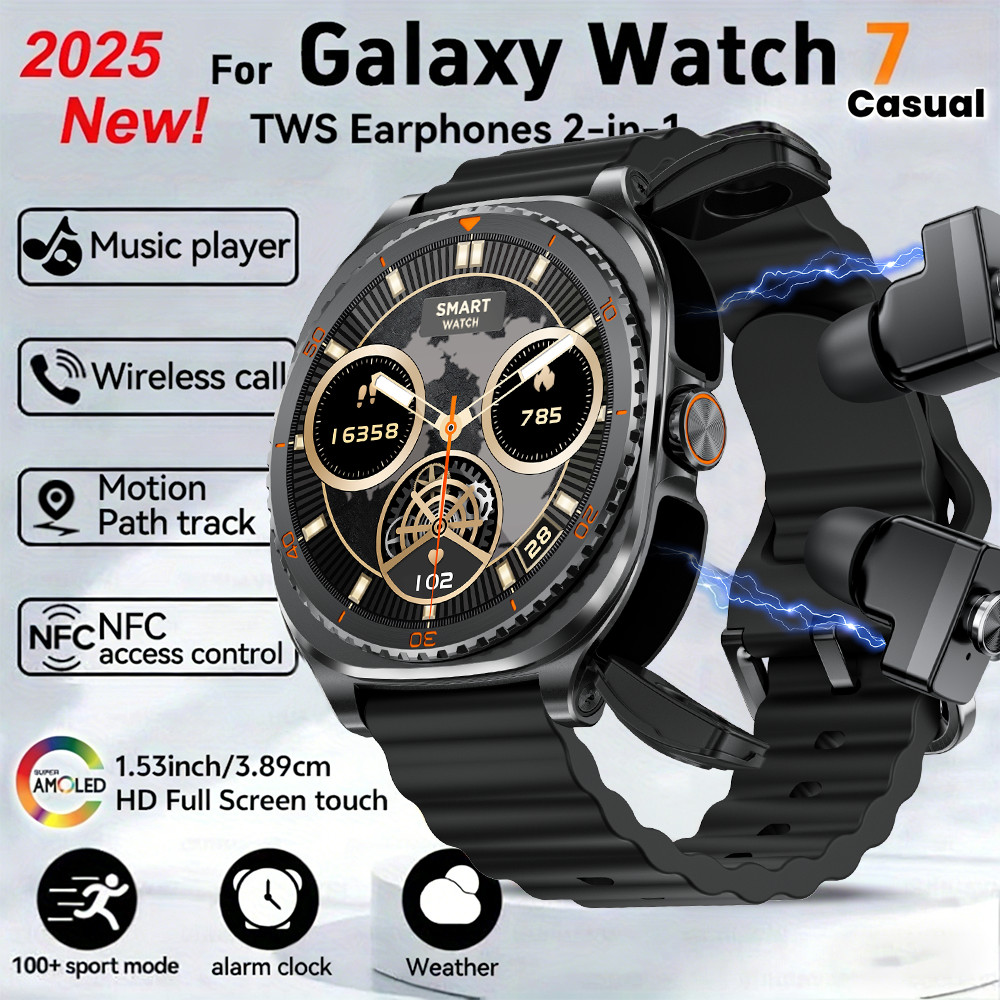 TWS 2in 1 Smart Watch with Headphones Sports Watch Bluetooth Headset Call Watch Men Health Monitor