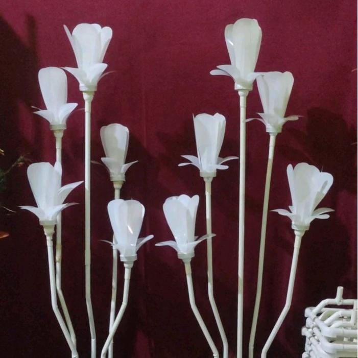 Standing Lampu Bunga Tulip wedding Kuncup Isi 5 Tangkai Kelopak Hias Dekorasi Pvc 1 Set(kiri/kanan
