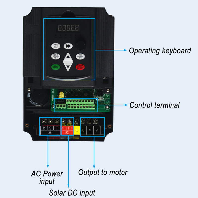 . 380V/220V Solar Vfd 5.5Kw Frequency Converte Variable Frequency Drive Inverter Ac Inverter For -