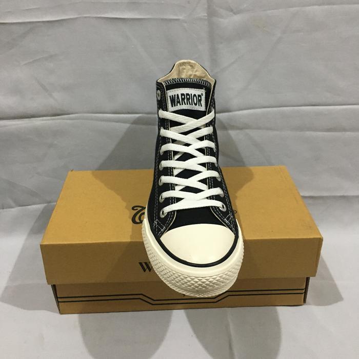 [ Tomkins Warrior Style ] Sepatu Sekolah Anak Dan Dewasa Sparta Hi Hitam/Putih