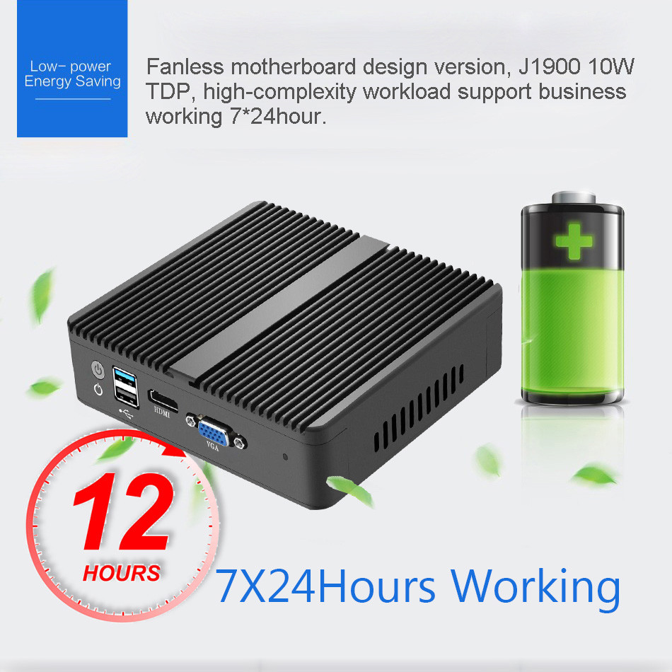 . Firewall Router Pfsense Fanless Mini Pc Celeron J1900 J4125 4 Core 4 -