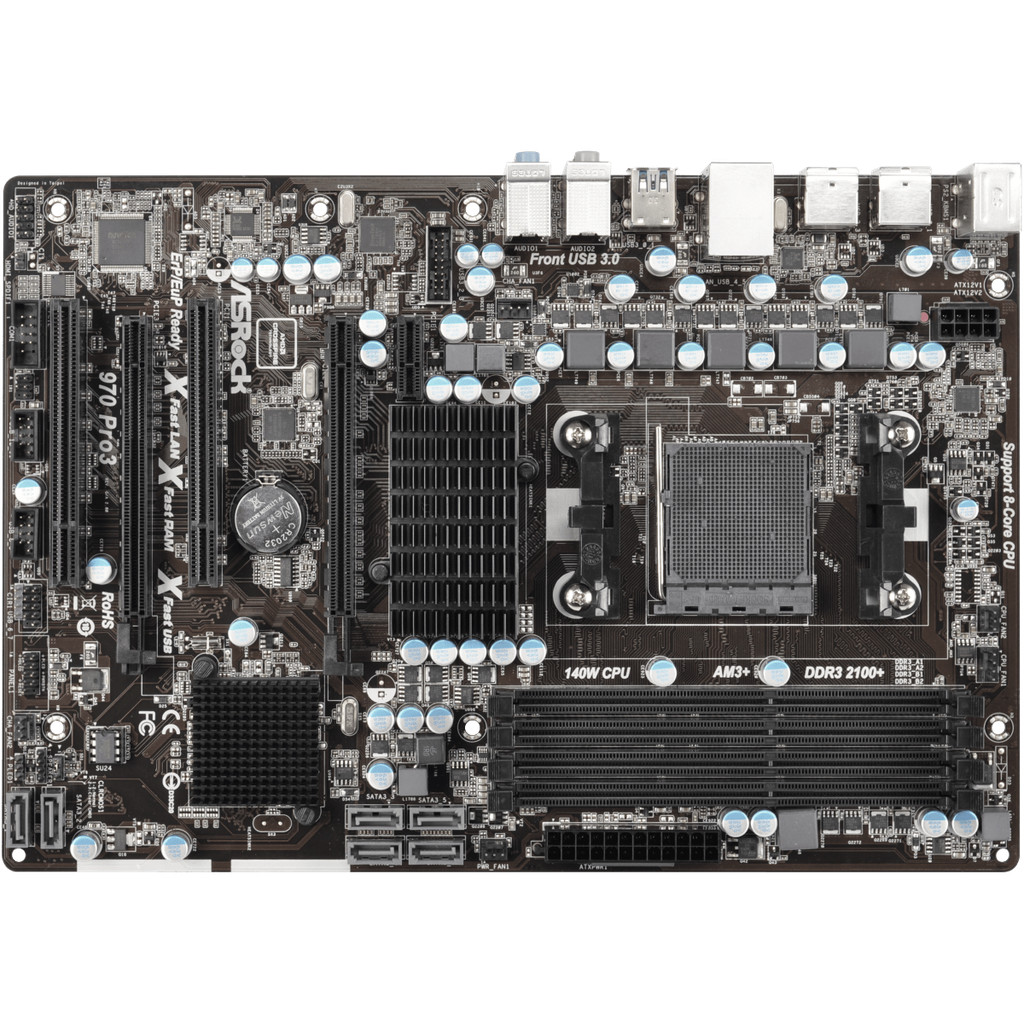. Socket Am3/Am3+ Motherboard Asrock 970 Pro3 R2.0 Ddr3 32Gb Amd 970 -