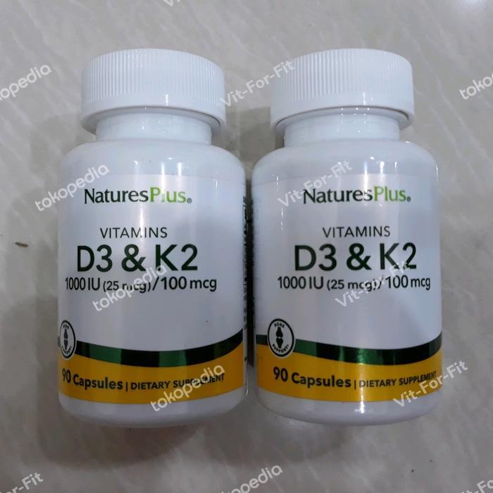 Terlaris  Natures Plus D3 + K2 90 casules D3 1000 iu + K2 100 mcg
