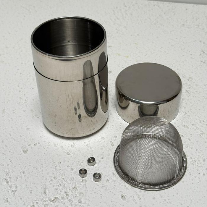 Kontainer + Saringan Bubuk Matcha - Stainless Steel Container + Mesh
