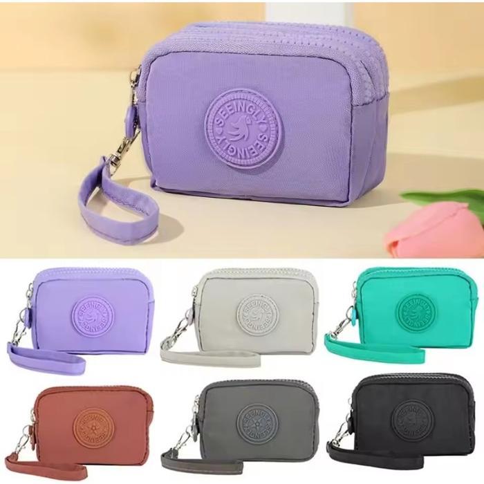 Dompet 3 Lapis Dengan Resleting Seeingly Mini Wallet Zipper Wallet Dompet Wanita 3 Lapis Dompet