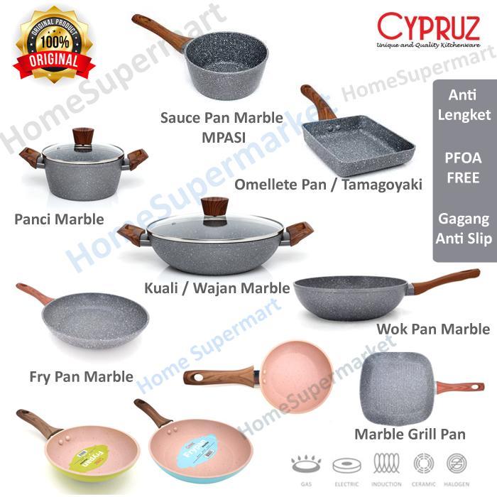 Wajan Anti Lengket Fry Pan Wok Pan Cypruz Kuali Mpasi Keramik Pan Set