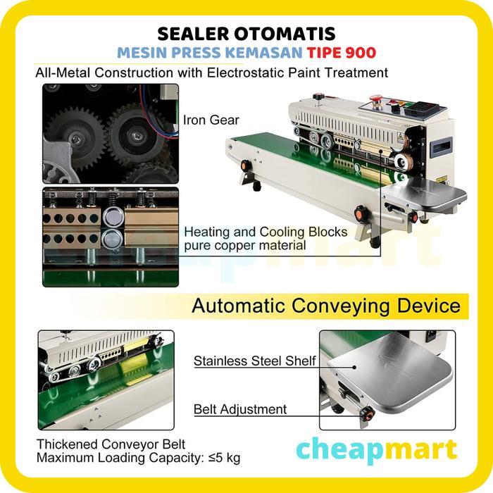 FR900 MESIN SEALER OTOMATIS CONTINUOUS BAND SEALER HORIZONTAL BAND