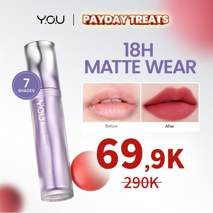 [New] You Cloud Paint Matte Lasting Lip Cream Lip Cream Matte Lip Matte Bibir Lipstick Lipstik