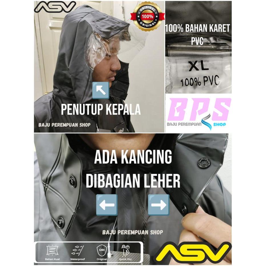 PROMO Stelan Jas Hujan Karet ASV ORIGINAL/Jas Hujan Baju Celana/Mantel Hujan PROMO