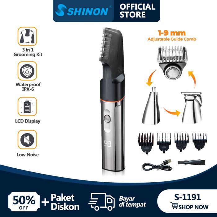 SHINON S-1191 All Body Trimmer Shaver - Alat Cukur Bulu Rambut Elektrik Bulu Ketiak Kemaluan Pria