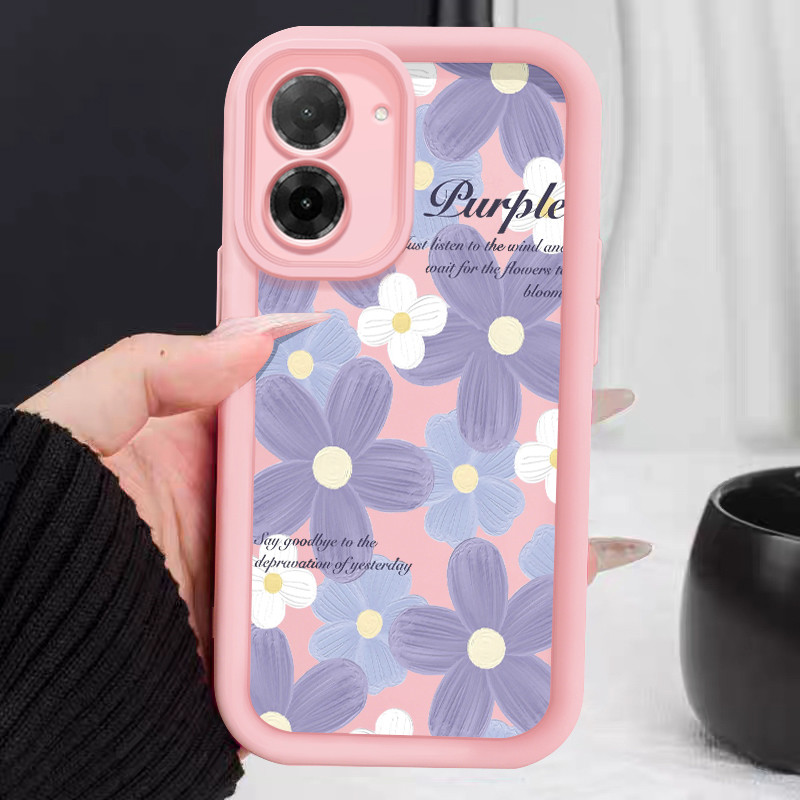 Casing Hp untuk Xiaomi Redmi A5 4G Case Bunga ungu segar Kasing silikon Cesing Anti Bocor Shockproof