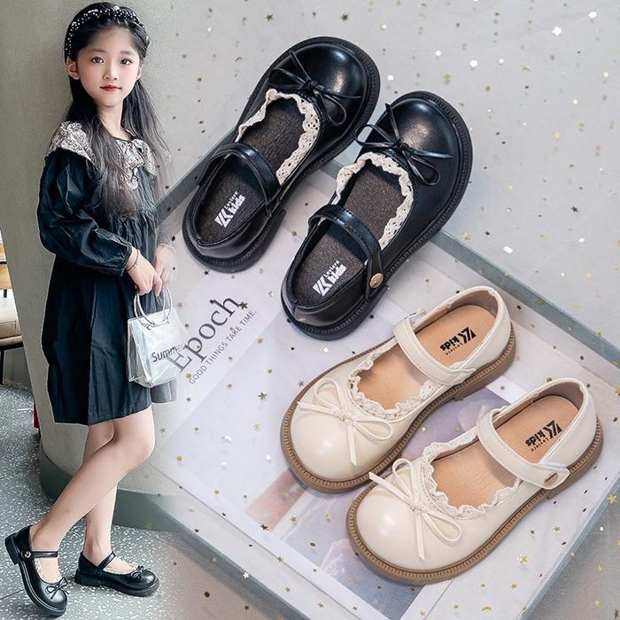 Lvr Size 26-36 Sepatu Anak Perempuan Flatshoes Anak Motif Pita Lv0698 Pasti Ori