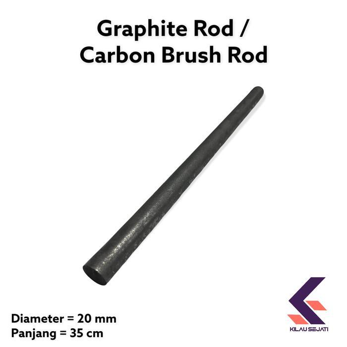 Carbon Brush Rod Graphite Electrode Rod Diameter 20 Mm Panjang 30 Cm
