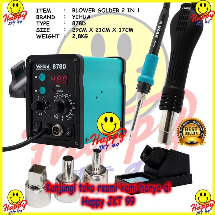 Blower Solder Hot Air Yihua 878D 878 D 2In1 2 In 1 Original