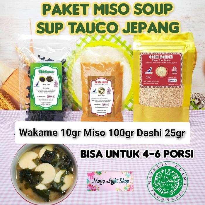 "New" Paket Miso Soup (Pasta Miso, Dashi, Wakame) Halal murah enak
