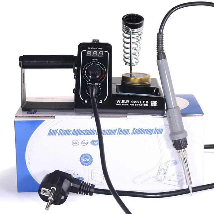 Wep 926 Led Soldering Staion + Dudukan Solder + Pembersih Tip