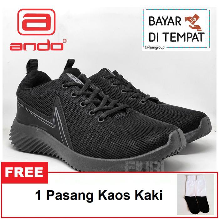 ANDO BOAZ 39-43 FULL HITAM SEPATU LARI FITNES SENAM PRIA