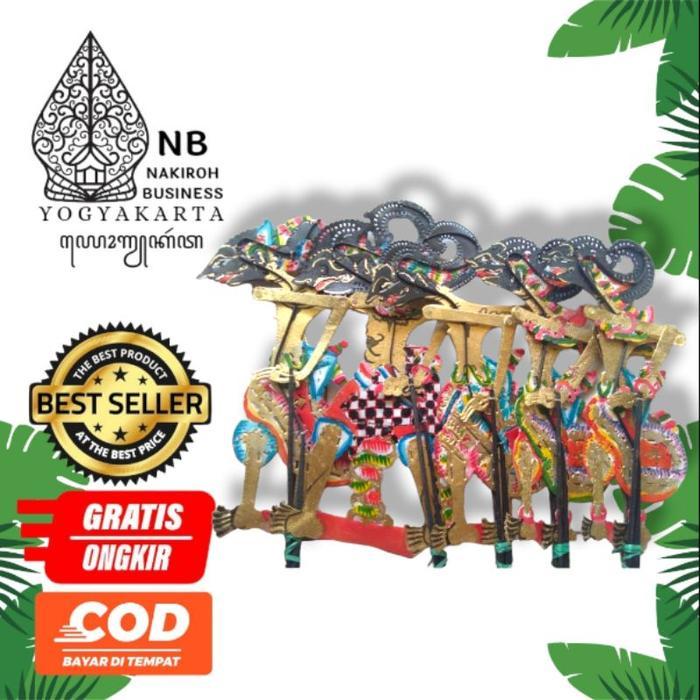 NAKIROHBUSINESS Wayang Kulit Asli 1Set PANDAWA LIMA Mini 30 cm