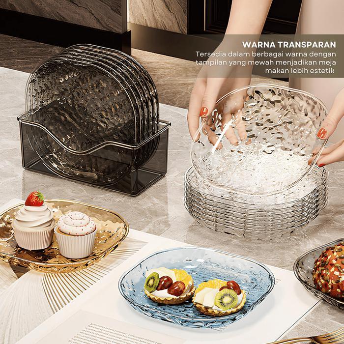 [Gold] Funnycook Wadah Lauk Akrilik Dengan Wadah Aesthetic Untuk Menyimpan Dessert Buah Lauk Pauk