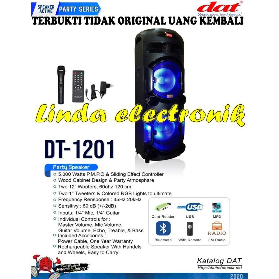 Speaker Aktif Portable DAT DT 1201 DT1201 DT-1201 Bluetooth USB MP3