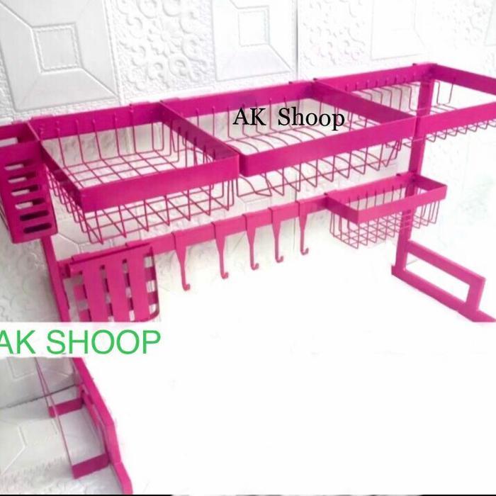 rak piring wastafel/rak cuci piring wastafel serbaguna ak shoop 85cm