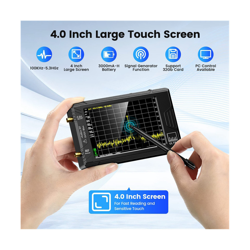 . Ultra 4Inch Spectrum Analyzer Handheld Tiny Sa Frequency Analyzer -