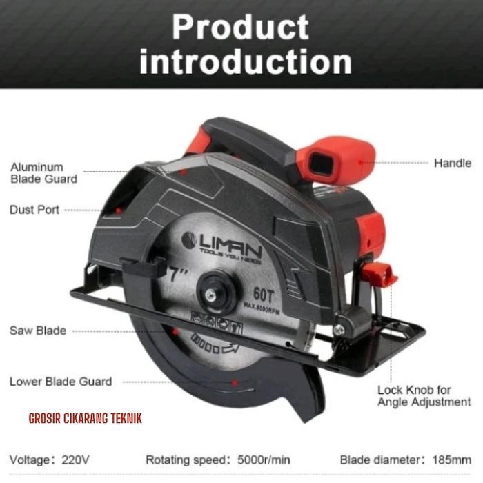 maju store12 Mesin sirkel CIRCULAR SAW JLD 7 INCH JD1853 900 watt