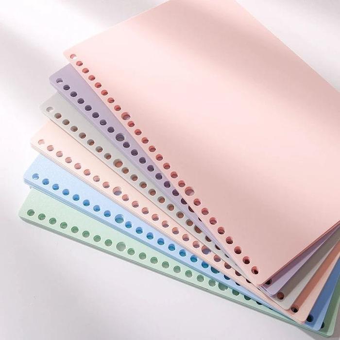 KERTAS BINDER WARNA ISI 25 LEMBAR LOOSELEAF HIJAU BIRU KUNING PINK PUTIH UNTUK ORGANISASI DOKUMEN