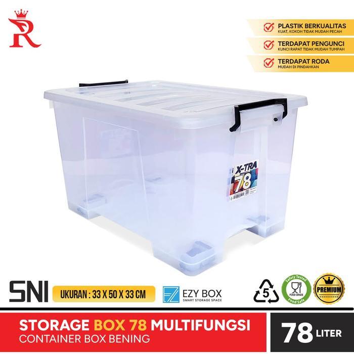 Storage Box Transparan 78 Liter Container Penyimpanan Boks Besar