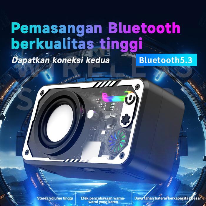Speaker Bluetooth Cyberpunk Bluetooth Speaker Double Subwoofer Music Speaker Salon Bluetooth Bt