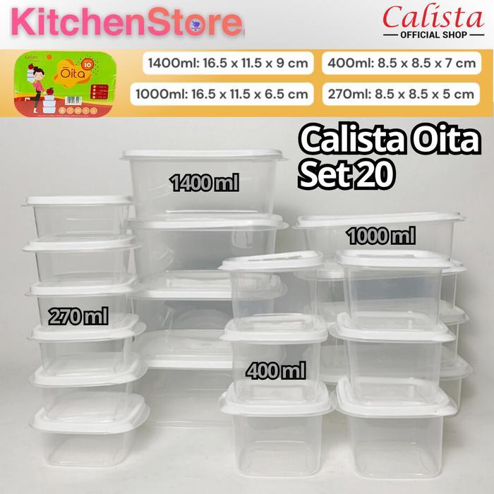 TOPLES SET PUTIH FOOD PREPARATION TOPLES PLASTIK SET CALISTA WADAH PENYIMPANAN MAKANAN SET KULKAS