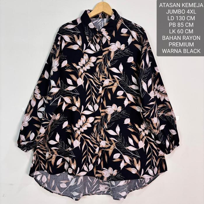 Atasan Kemeja Jumbo Ld 130 Cm Motif Bunga Kekinian - Naomi Top