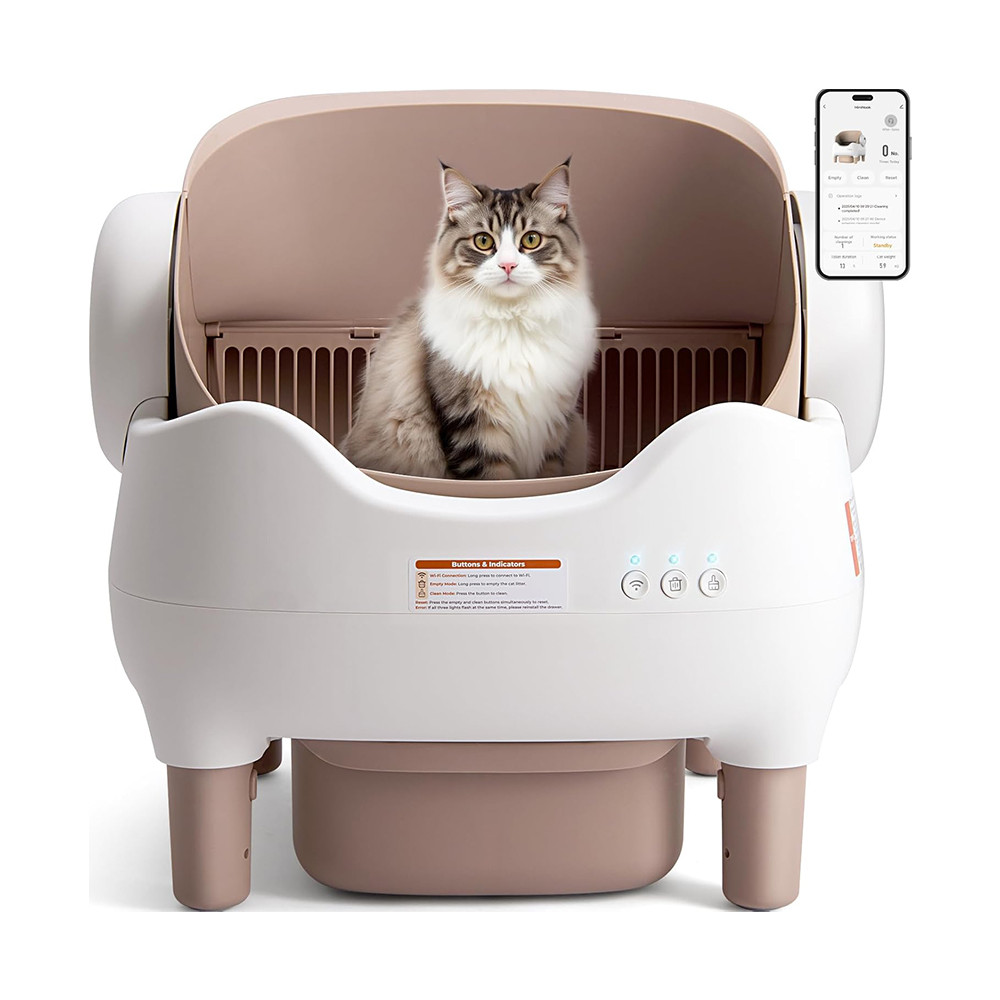Automatic Smart Cat Litter Box Self Cleaning Pet Toilet APP Control Open Top Cat Litter Box Extra