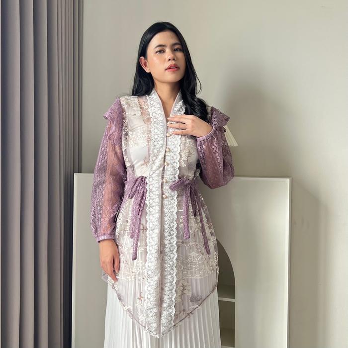 sar Hoolaqueen - Kebaya Outer Malika - Outer Tile Renda - Atasan Kondangan - Kebaya Renda Tile