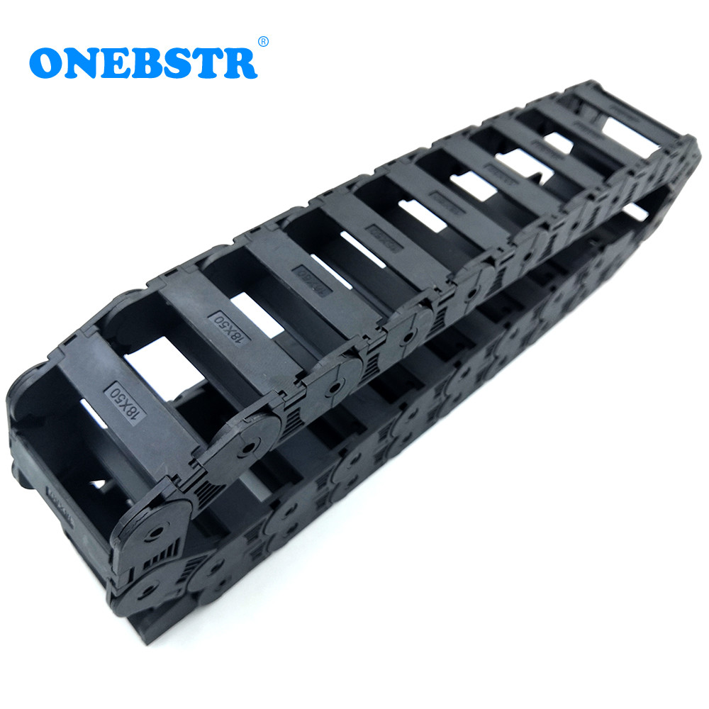 1 Meter 18x50mm Drag Cable Chain Wire Carrier Transmission Towline Bridge Type For CNC Engraving