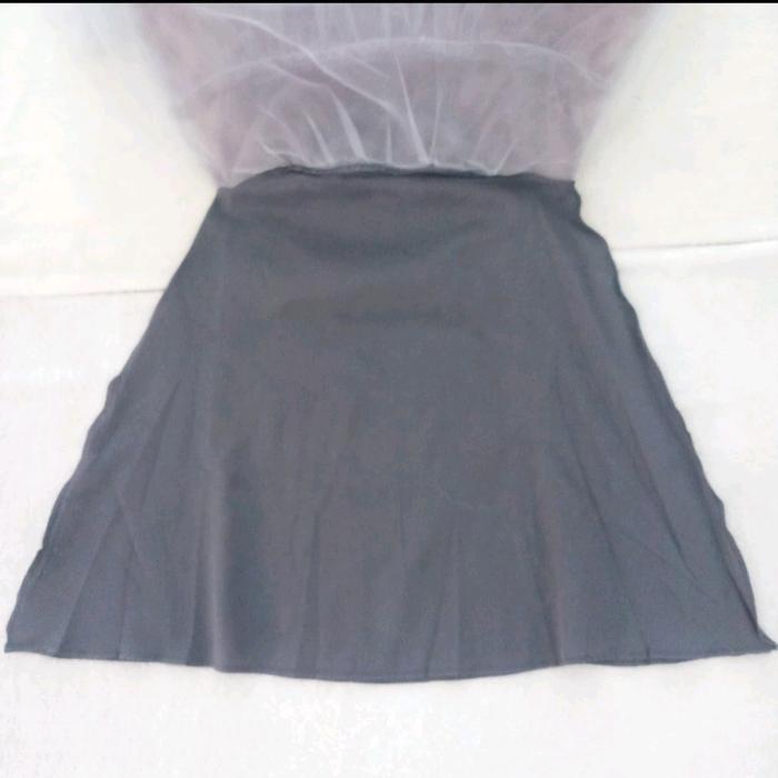 Dress abu anak 4-9th gaun pesta tile polkadot import mewah