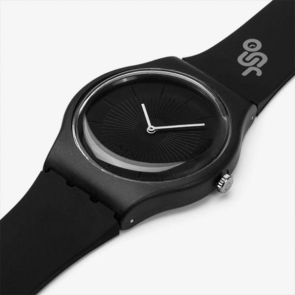 Geoff Max - Shining Black Jam Tangan Watch Unisex Stainless