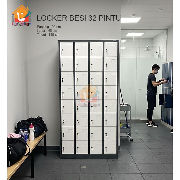 HEMAT Loker Besi 32 Pintu Lemari Locker Full Besi AKL 32 S
