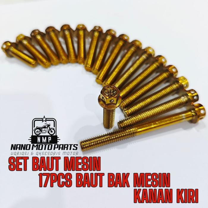 Set Baut Mesin RX King Set Baut Probolt 17Pcs Bak Mesin Kanan Kiri RX King Baut Bak Mesin RX King *