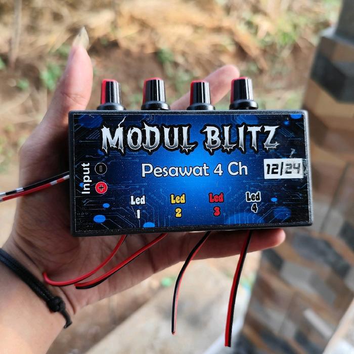 modul 4 Chanel potensio 12/24volt, modul lampu blitz pesawat